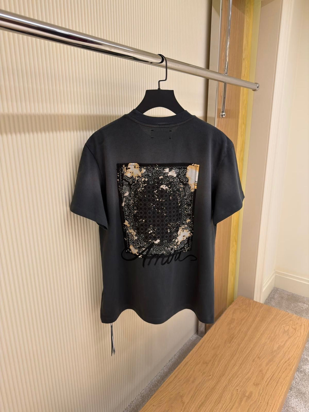 AMIRI Bleach Bandana Patch T shirt Black