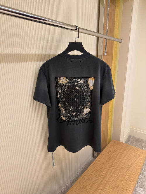 AMIRI Bleach Bandana Patch T shirt Black