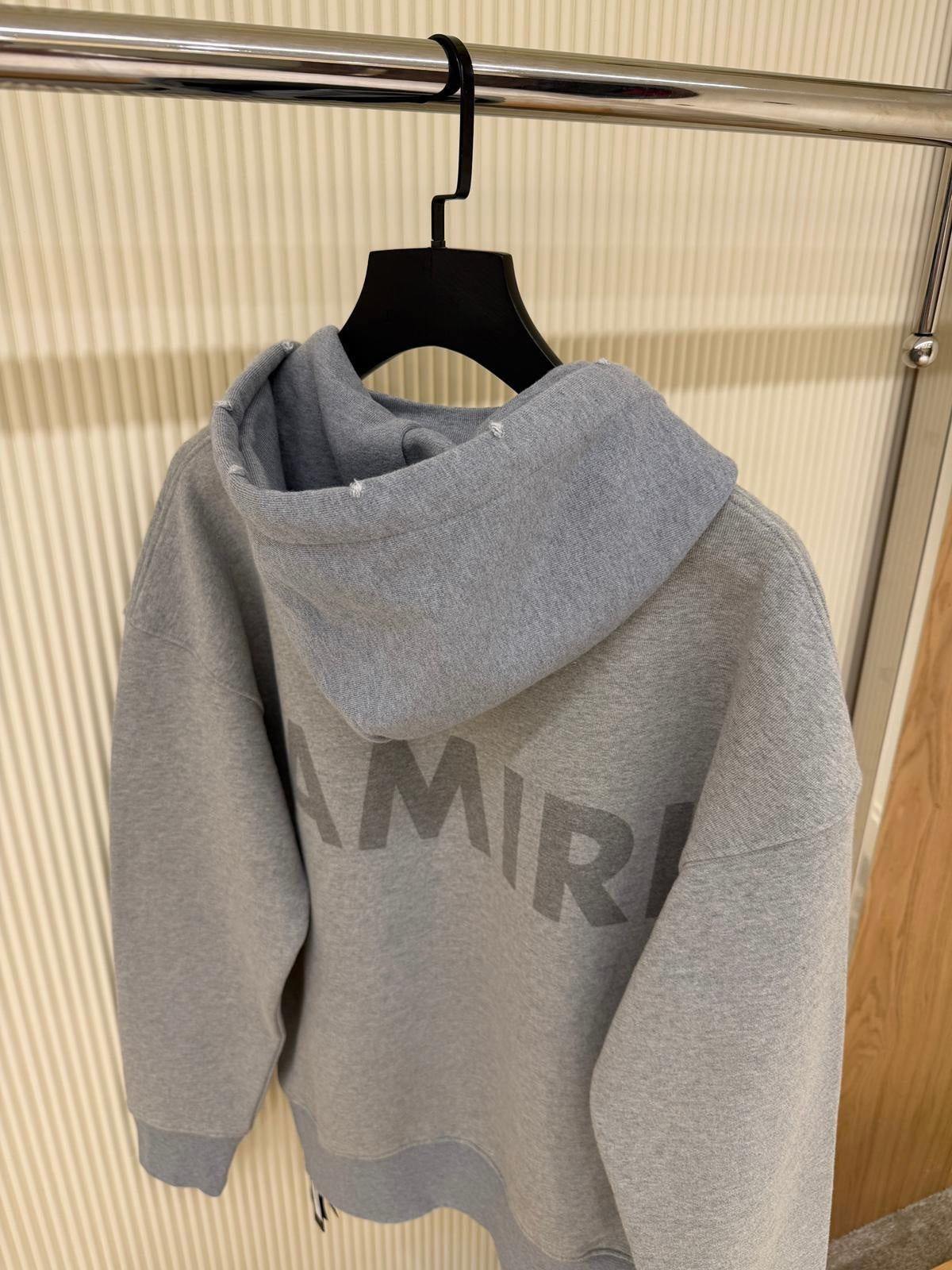 Gray 'AMIRI' Stencil Oversized Hoodie
