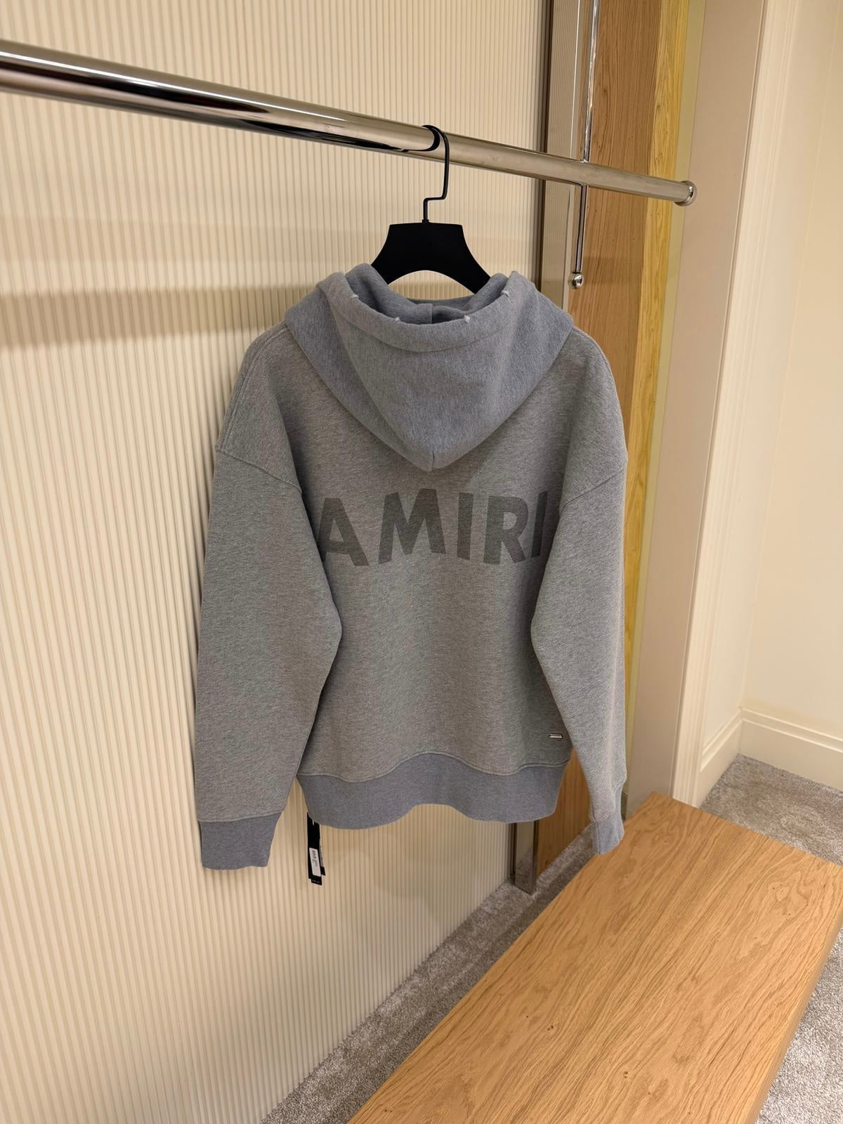 Gray 'AMIRI' Stencil Oversized Hoodie
