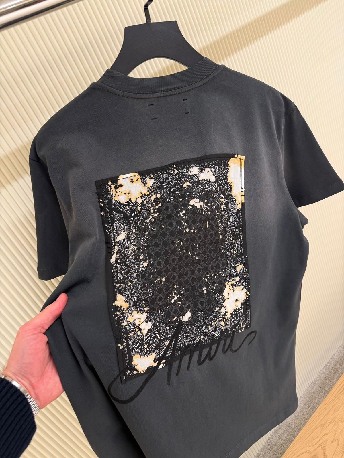 AMIRI Bleach Bandana Patch T shirt Black